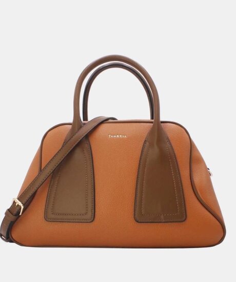 Handtas cognac met bruine details – premium kwaliteit