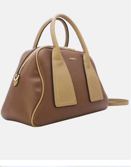Handtas bruin met kaki details – premium kwaliteit