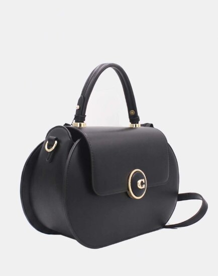 Elegante zwarte handtas met goudkleurig detail – premium kwaliteit