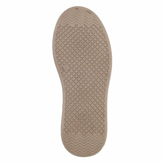 Kaki sneakers met chunky zool en bruine details-Chata