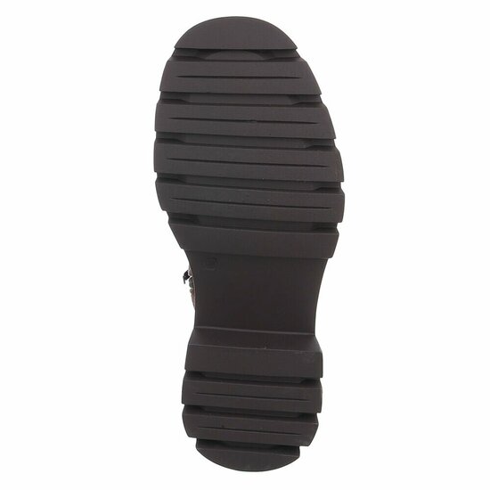 Bruine suède veterboots met plateauzool en sierlijke veters-Chelsy