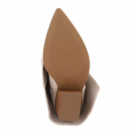 Beige suède laarzen met goudkleurige gesp Chelita