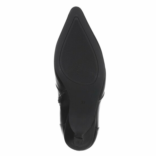 Zwarte enkellaarsjes met elegante kitten heel-Dena