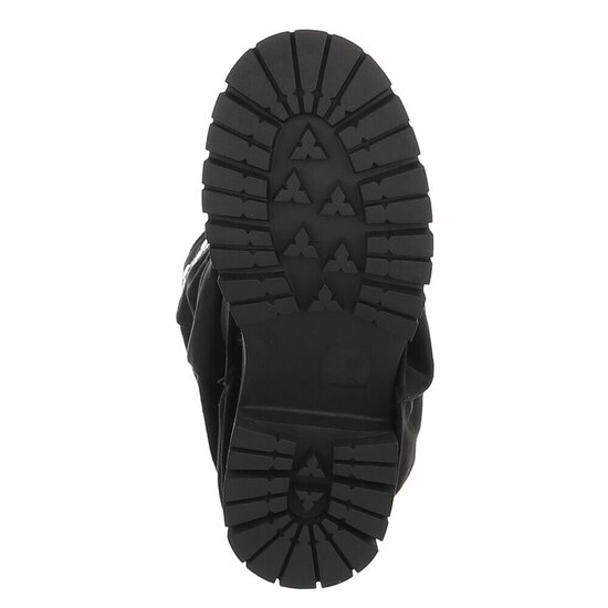 Zwarte dameslaarzen met studs en stoere zool-Colla