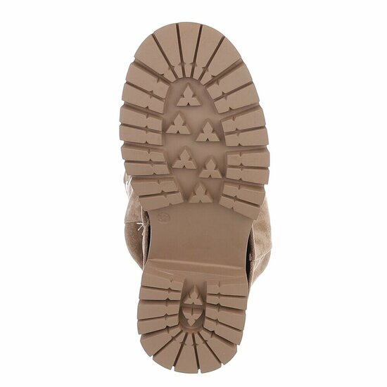 Kaki dameslaarzen met studs en stoere zool-Colla