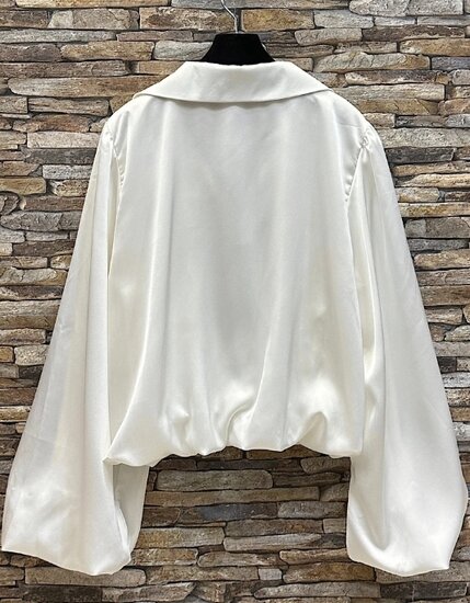 Luxe witte satijnen blouse – Made in Italy