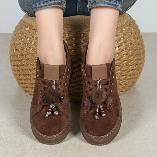 Bruine plateau sneakers-Bala
