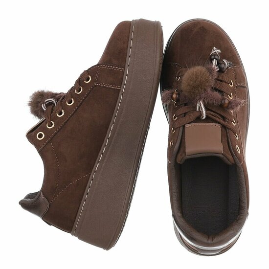 Bruine plateau sneakers-Bala