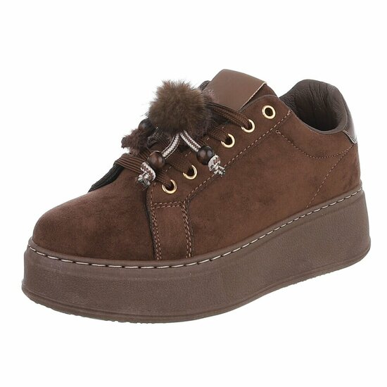 Bruine plateau sneakers-Bala