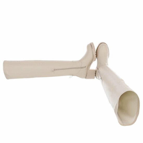 Beige hoge overknee laars Lucia