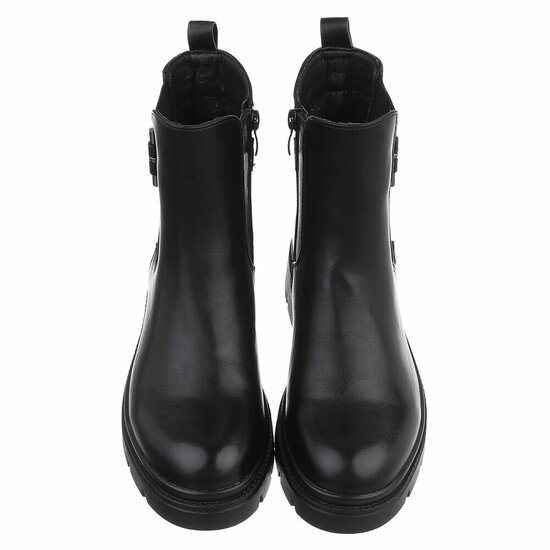 Zwarte Chelsea boots met gesp-Chelby