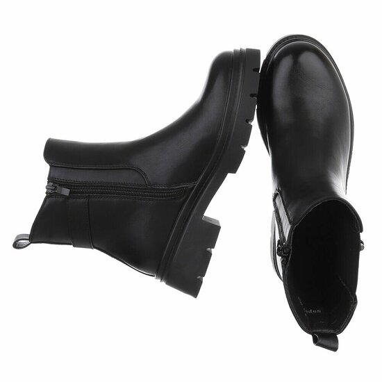 Zwarte Chelsea boots met gesp-Chelby