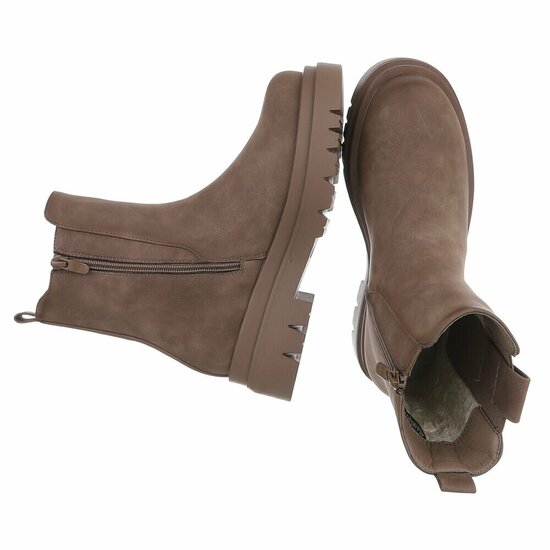 Kaki bruine Chelsea boot Emilie
