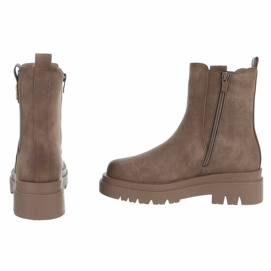 Kaki bruine Chelsea boot Emilie
