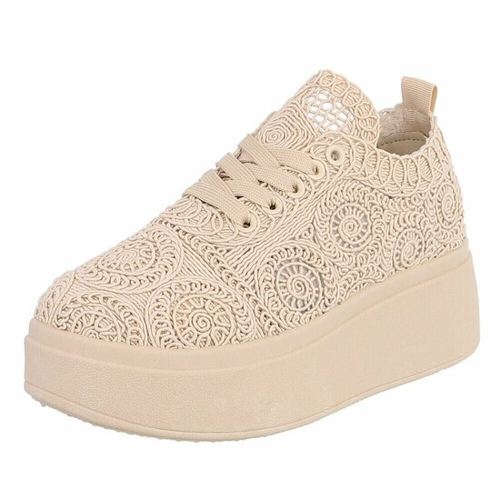 Beige lage sneaker Myriam