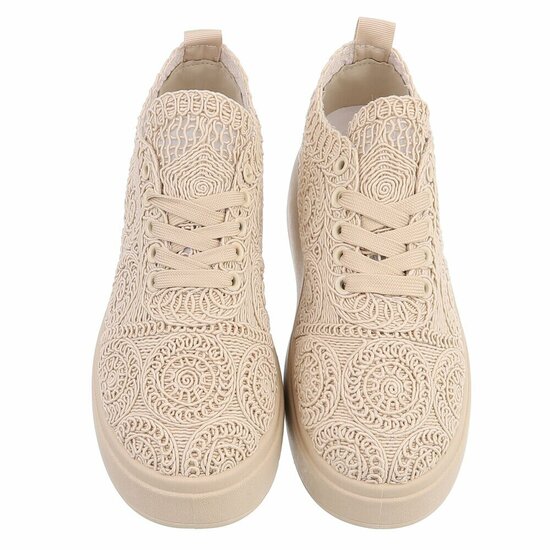 Beige lage sneaker Myriam