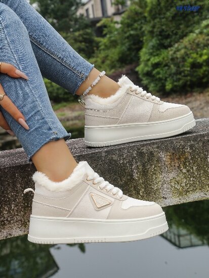 Wit beige lage sneaker Amanda