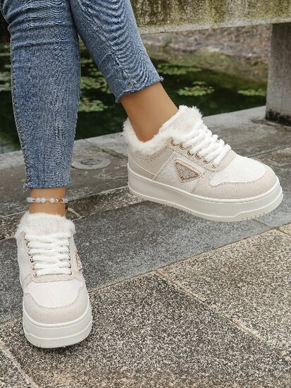 Wit beige lage sneaker Amanda