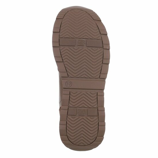 Dames sneaker bruin met plateauzool-Doha