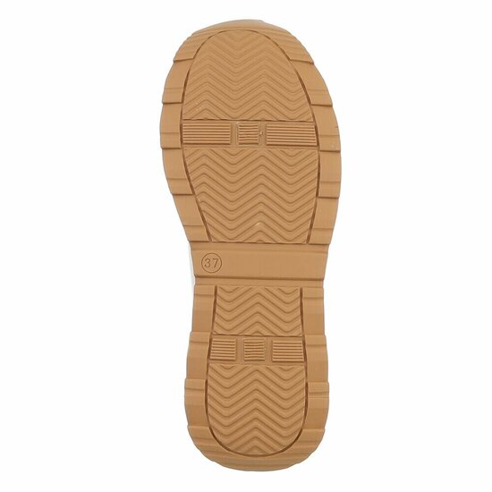 Dames sneaker kaki bruin met plateauzool-Doha