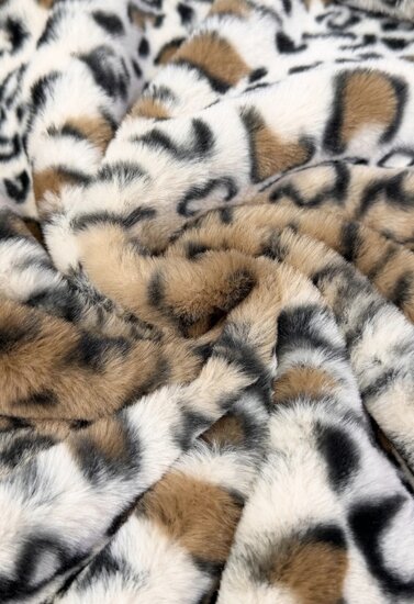 Dames bodywarmer caramel bruin met luipaardprint en zachte voering