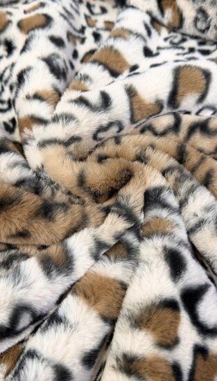 Dames bodywarmer zwart met luipaardprint en zachte voering