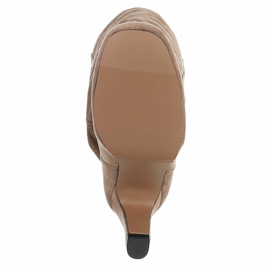 Kaki elegante laarzen met blokhak-Geraldyne