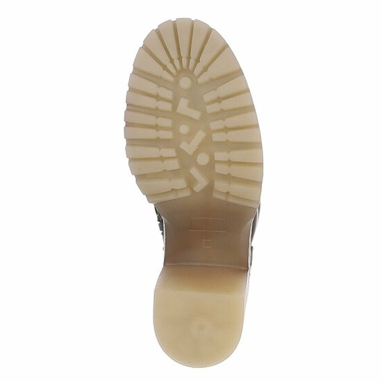 Beige enkellaarzen met chunky hak-Brisha