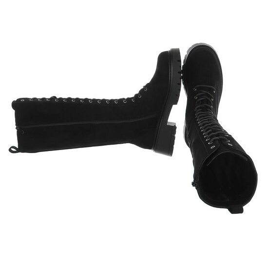 Zwarte suède hoge boots-Micheline