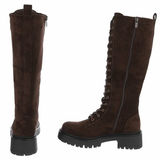 Bruine suède hoge boots-Micheline