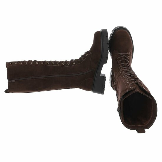 Bruine suède hoge boots-Micheline