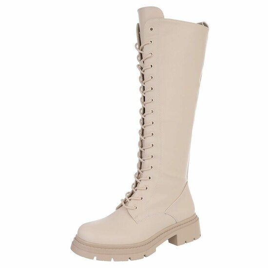 Beige hoge veterboot Marja