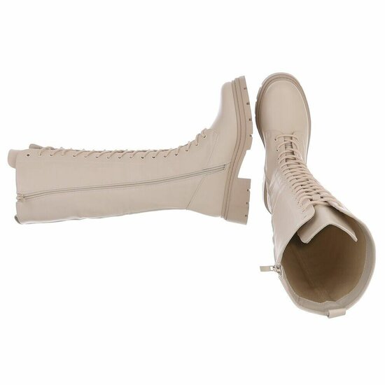 Beige hoge veterboot Marja