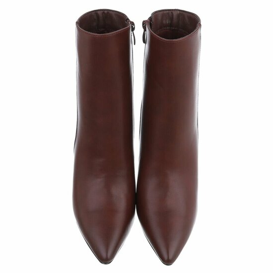 Bordeaux enkellaarsjes met elegante hoge hak-Loni