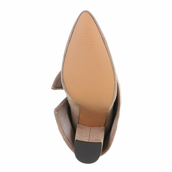 Kaki suede laars met omslag Alora