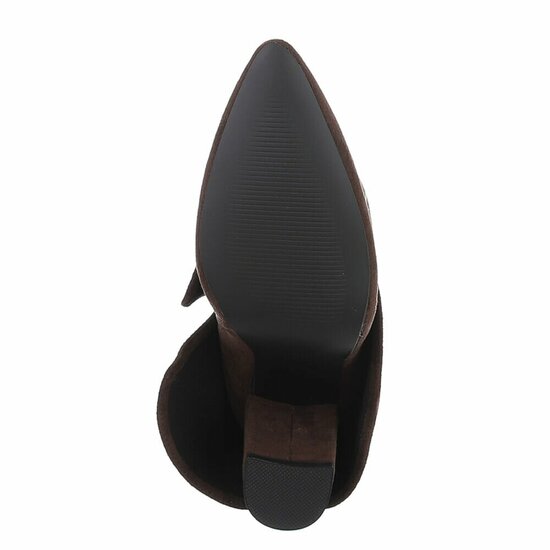 Bruine suede laars met omslag Alora