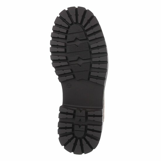 Bruine suède veterboots met grove zool