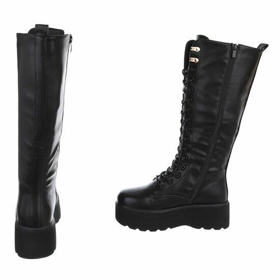 Zwarte hoge veterboot Alie
