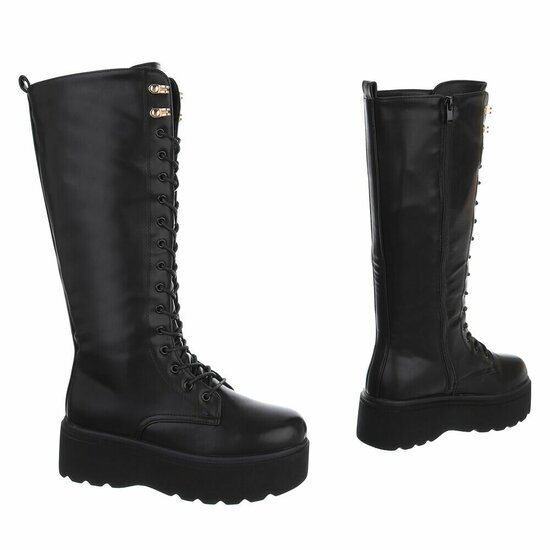 Zwarte hoge veterboot Alie