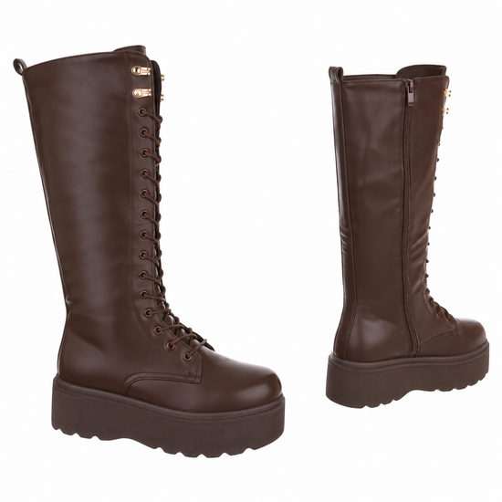 Bruine hoge veterboot Alie