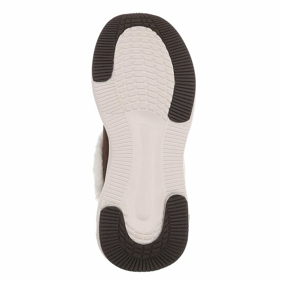 Bruine wintersneakers met warme imitatiebontkraag-Tamara
