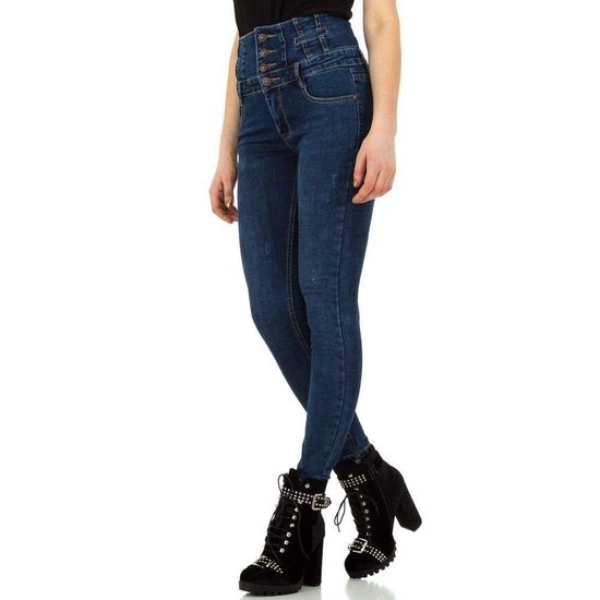 Hoge taille blue jeans.