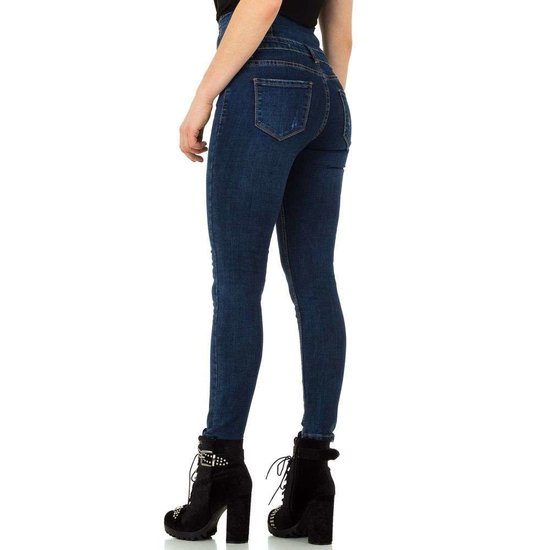 Hoge taille blue jeans.