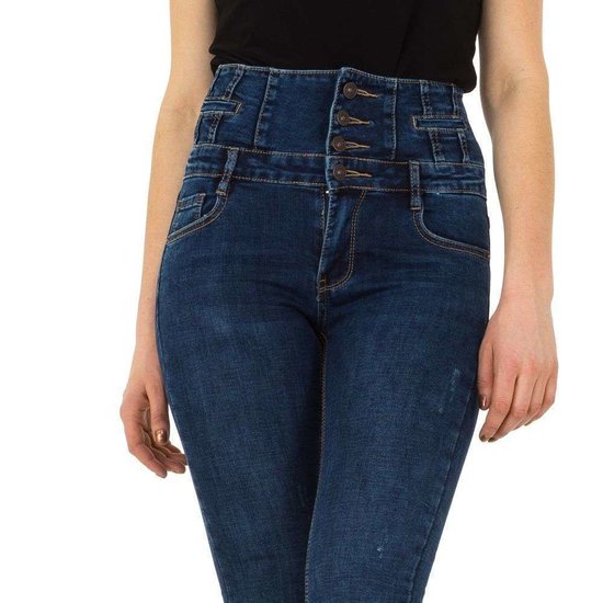 Hoge taille blue jeans.