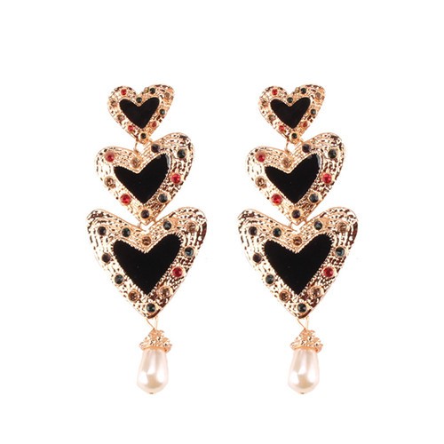 Oorbellen trio van harten  