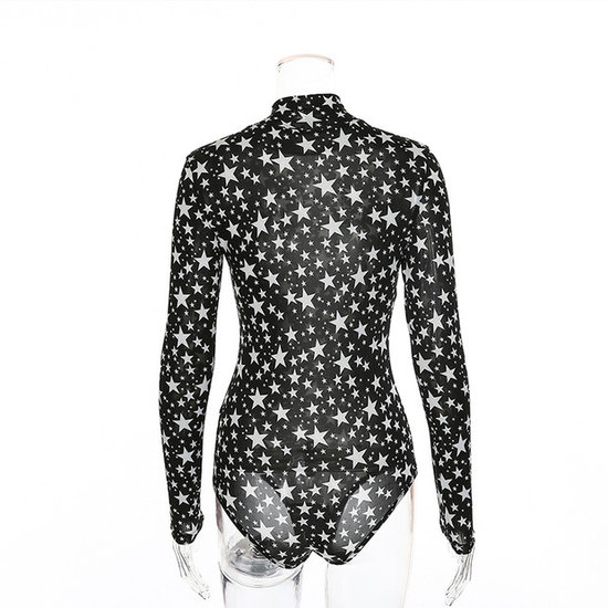 Trendy star print body top.