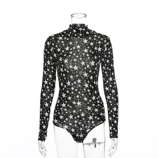 Trendy star print body top.