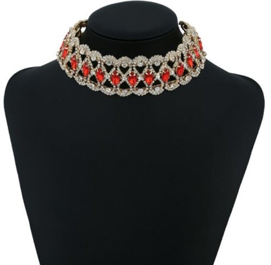 Fashion choker halsketting 3 laags.