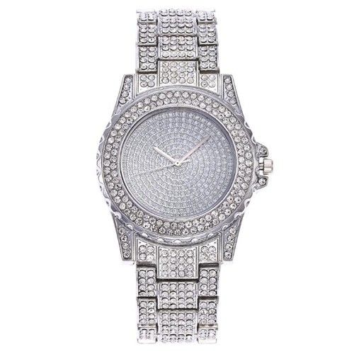 Fashion dames horloge volledig bezet met bergkristal.