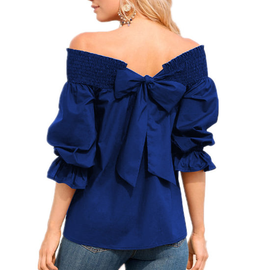 Stylish shoulder off blouse.